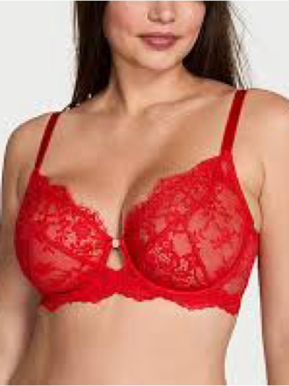 VS Lace Underwire Bra in Red